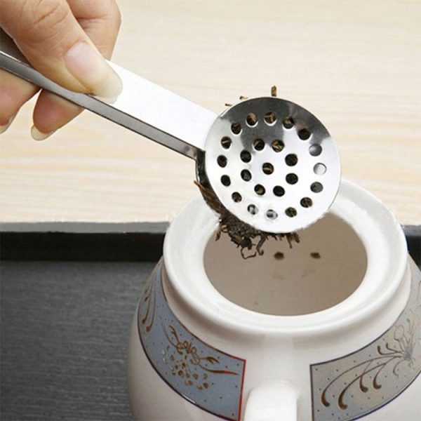 2 PCS Stainless Steel Round Teabag Tongs Tea Bag Squeezer Holder Grip (Silver) - Image 3