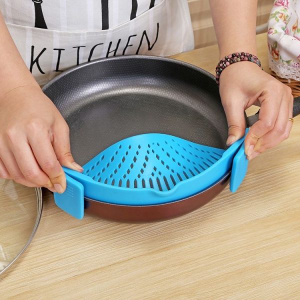Silicone Pot Filter Kitchen Clip Pot Filter Drain Excess Liquid Drain Pasta Vegetable Cookware - Image 5