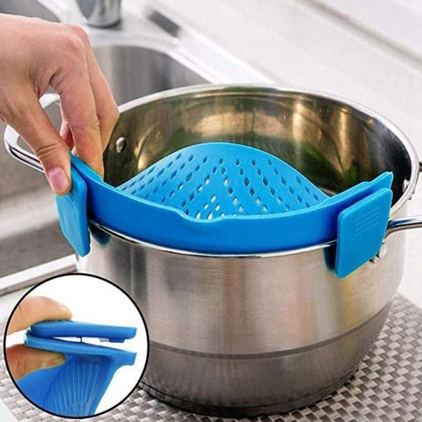 Silicone Pot Filter Kitchen Clip Pot Filter Drain Excess Liquid Drain Pasta Vegetable Cookware - Image 6