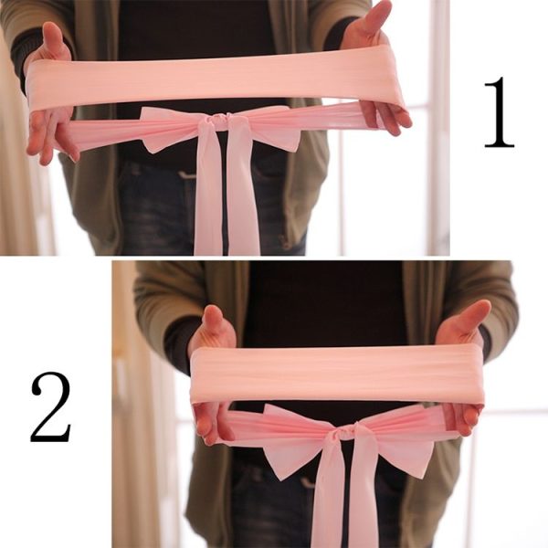 Wedding Events Party Ceremony Banquet Christmas Decoration Chair Sash Bow Elastic Chair Ribbon Back Tie Bands Chair Sashes (Pink) - Image 4