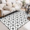 60x90cm Geometric Flower 3D Printed Carpets Living Room Bedroom Area Rugs Sofa Antiskid Mats, Color: Black White - Image 2