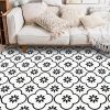 60x90cm Geometric Flower 3D Printed Carpets Living Room Bedroom Area Rugs Sofa Antiskid Mats, Color: Black White - Image 3