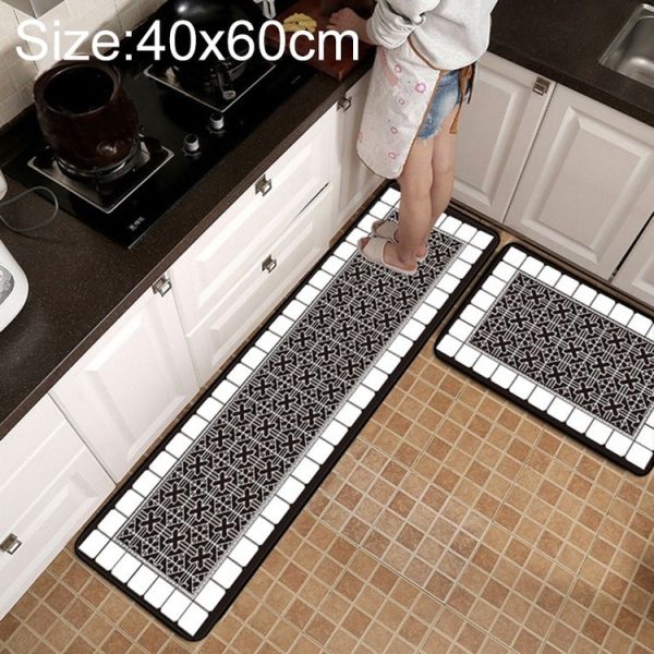 Geometric Lattice Carpet Kitchen Bath Antiskid Mat, Size: 40x60cm (Geometric European)