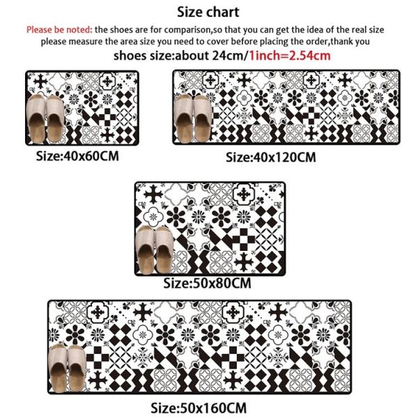 Geometric Lattice Carpet Kitchen Bath Antiskid Mat, Size: 40x60cm (Geometric European) - Image 2