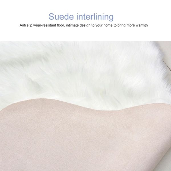 Creative Double Heart Imitation Wool Carpet Sofa Cushion Mat Plush Bedroom Living Room Floor Rugs, Size: 35x70 cm (Light Pink) - Image 5