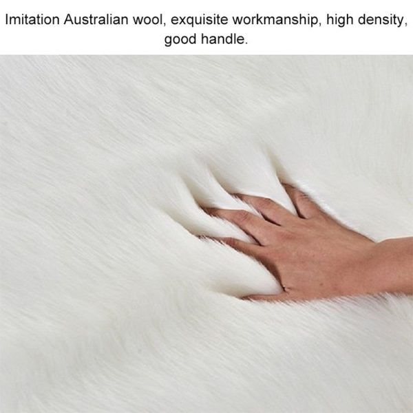 Long Plush Round Carpet Living Room Decoration Imitation Wool Carpet Mat, Size: 35x35cm (Wine Red) - Image 3