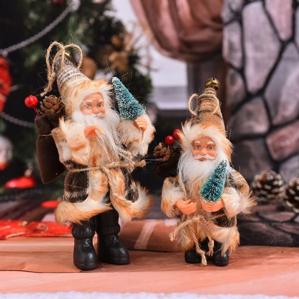 Family Holiday Santa Doll Ornament Toy, Size: 22cm (Lattice) - Image 5