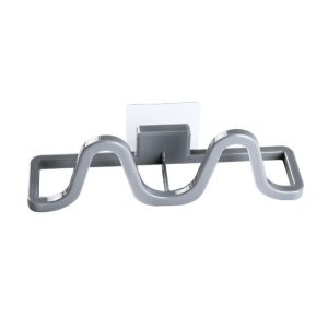 Bathroom Bedroom Seamless Sticker Wall Hanging Slippers Storage Rack Shelf Organizer (Grey)