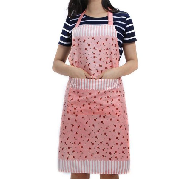 Candy-Colored Dots Sleeveless Kitchen Work Apron (Pink)
