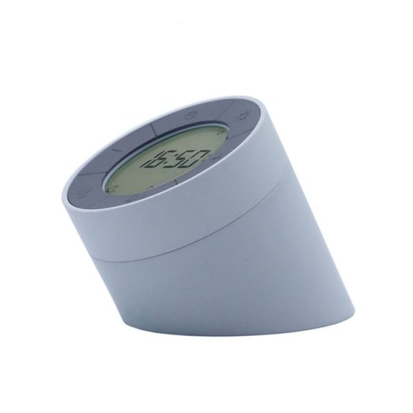 Simple Home Creative Multi-function Charging Stepless Dimming Alarm Clock Night Light (Gray)