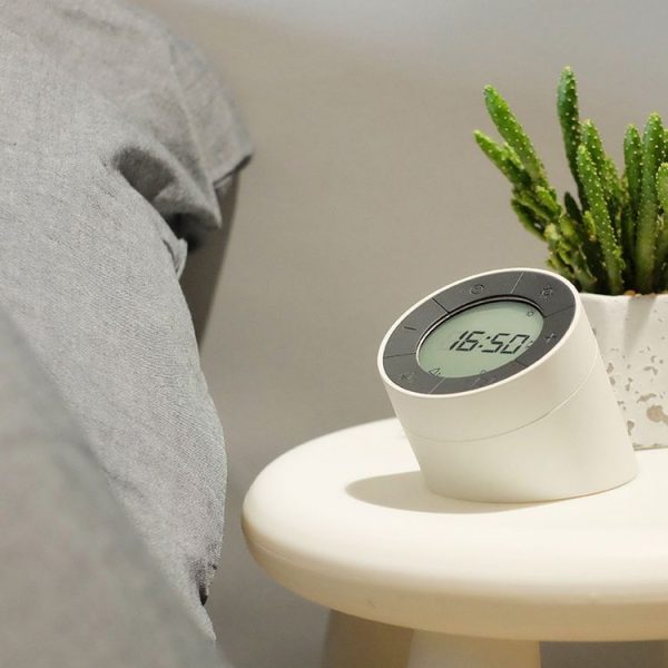 Simple Home Creative Multi-function Charging Stepless Dimming Alarm Clock Night Light (Gray) - Image 12
