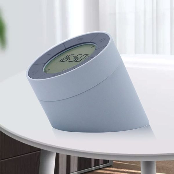 Simple Home Creative Multi-function Charging Stepless Dimming Alarm Clock Night Light (Gray) - Image 2