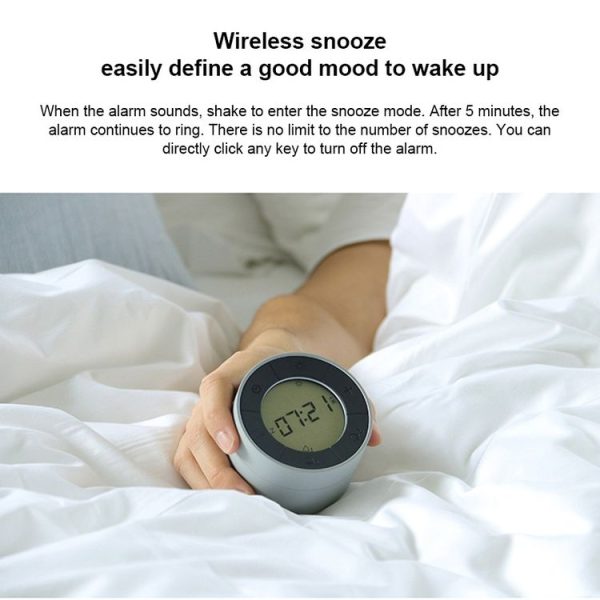 Simple Home Creative Multi-function Charging Stepless Dimming Alarm Clock Night Light (Gray) - Image 6