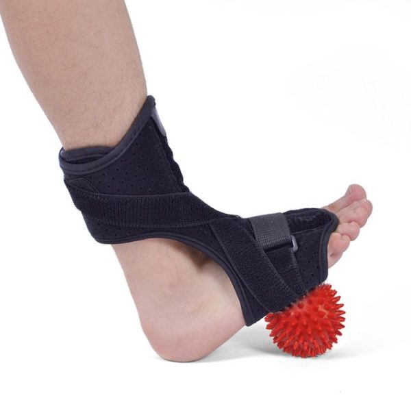 JM03539 2 in 1 Plantar Fasciitis Splint Sprain Memory Cotton Aluminum Strip Splint Protective Gear + Massage Ball Set (Black) - Image 2