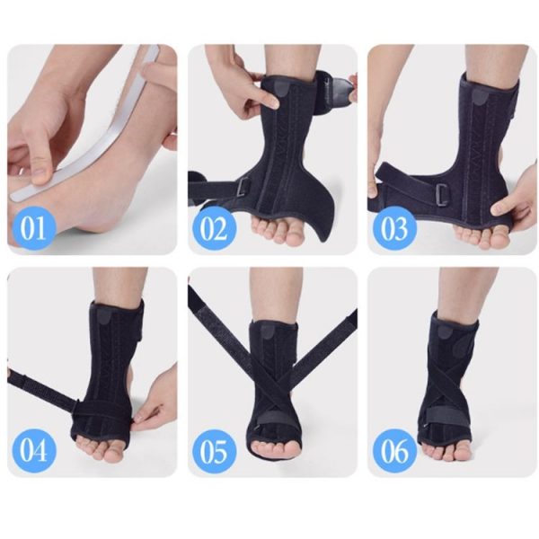 JM03539 2 in 1 Plantar Fasciitis Splint Sprain Memory Cotton Aluminum Strip Splint Protective Gear + Massage Ball Set (Black) - Image 9