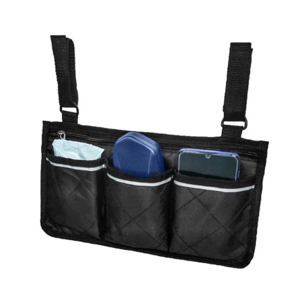 Walking Aid Wheelchair Armrest Side Storage Bag Car Storage Hanging Bag (Red Wine) - Image 4