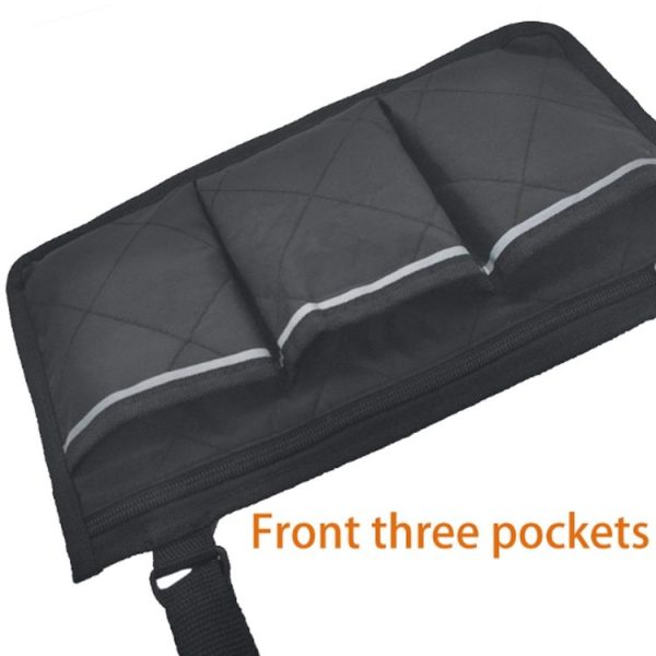 Walking Aid Wheelchair Armrest Side Storage Bag Car Storage Hanging Bag (Red Wine) - Image 5