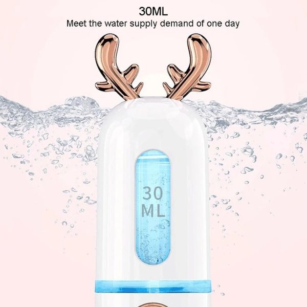 Facial Steamer Nano Spray Water Replenishing Instrument Portable Cold Spray Machine Charging Beauty Instrument Automatic Alcohol Sprayer, Style: Cute Rabbit (Pink) - Image 7
