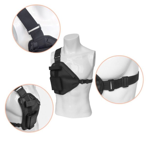 Sports Outdoor Vest Chest Bag for Walkie Talkie (Black) - Image 4