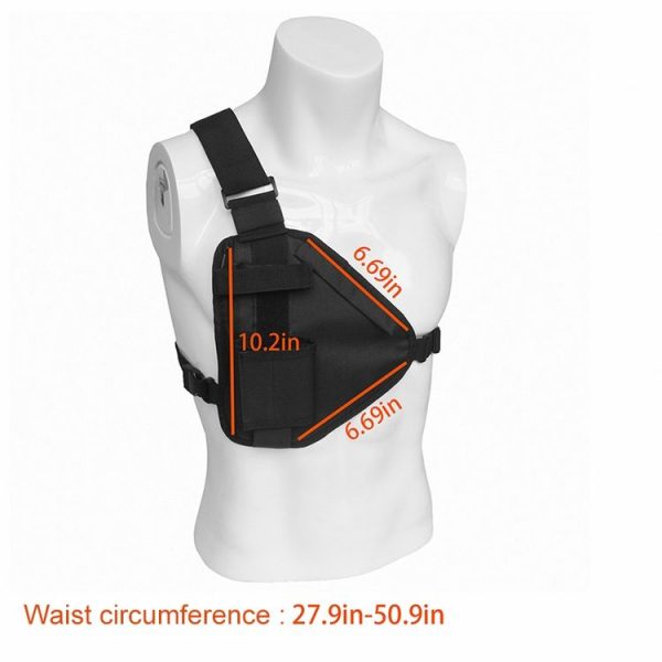 Sports Outdoor Vest Chest Bag for Walkie Talkie (Black) - Image 5