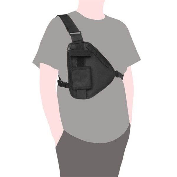 Sports Outdoor Vest Chest Bag for Walkie Talkie (Black) - Image 6