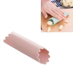 Household Garlic Peeling Tool Manual Thickening Silicone Peeling Tool Portable Garlic Peeling Device (Lotus Pink)
