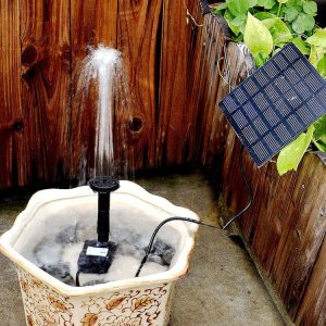 Garden Rockery Decoration Solar Fountain DC Water Pump Suspension Sprinkler (Black)