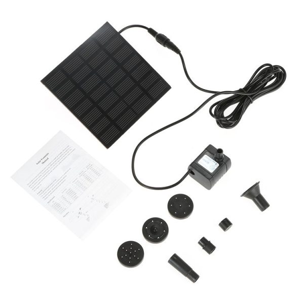 Garden Rockery Decoration Solar Fountain DC Water Pump Suspension Sprinkler (Black) - Image 6