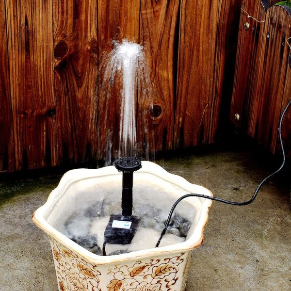 Garden Rockery Decoration Solar Fountain DC Water Pump Suspension Sprinkler (Black) - Image 7