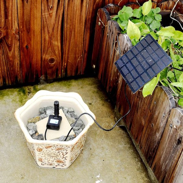 Garden Rockery Decoration Solar Fountain DC Water Pump Suspension Sprinkler (Black) - Image 8