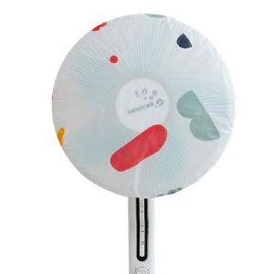 Floral Pattern Round Dust Proof Electric Fan Cover (Geometric)