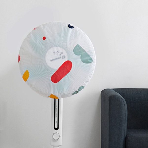 Floral Pattern Round Dust Proof Electric Fan Cover (Geometric) - Image 3