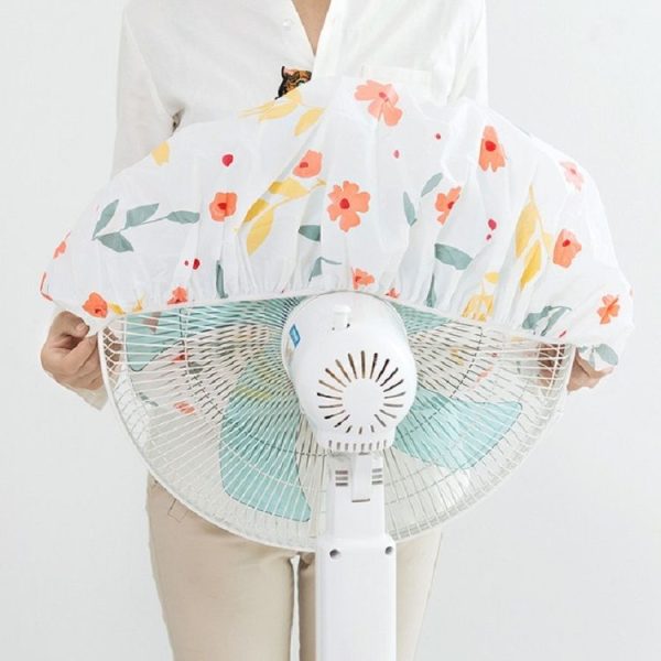 Floral Pattern Round Dust Proof Electric Fan Cover (Geometric) - Image 5