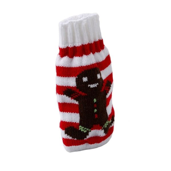 Cartoon Knitted Woolen Bottle Set Christmas Table Decoration (Cookie man) - Image 3