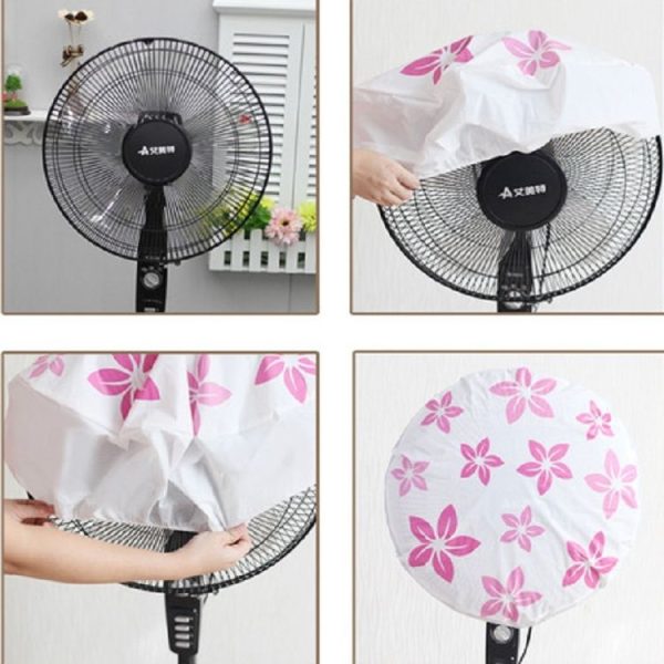 2 PCS All Inclusive Flower Desktop Floor Standing Electric Fan Dustproof Round Protective Cover (Pink Flower) - Image 4