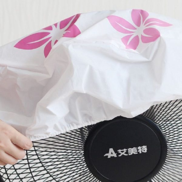 2 PCS All Inclusive Flower Desktop Floor Standing Electric Fan Dustproof Round Protective Cover (Pink Flower) - Image 5