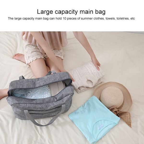 Portable Folding Travel Storage Bag Organizer Large Capacity Luggage Packing Tote Bag (Light Blue) - Image 3