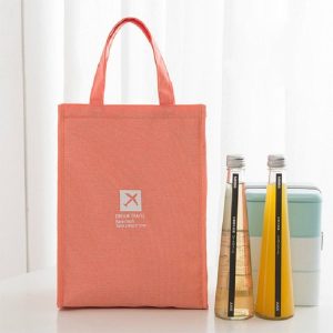Portable Lunch Picnic Portable Food Insulation Storage Bag, Size: L 25x35x17cm (Orange)
