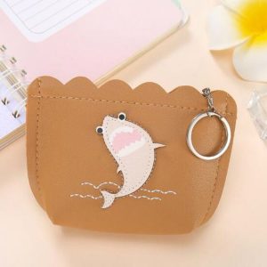 3 PCS Girl Heart Ins Wallet Short Cutel Simple Coin Purse for Women (Khaki)
