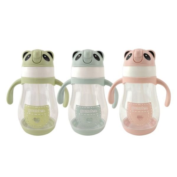 Children Cute Raccoon Big Belly Cup Learning Cup (Pink) - Image 3