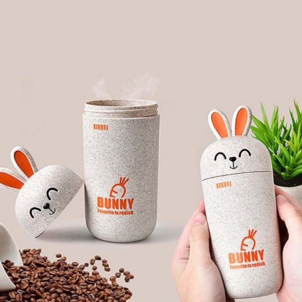 Wheat Stalk Rabbit Cup Resistant To Falling Cartoon Cup (Pink) - Image 4