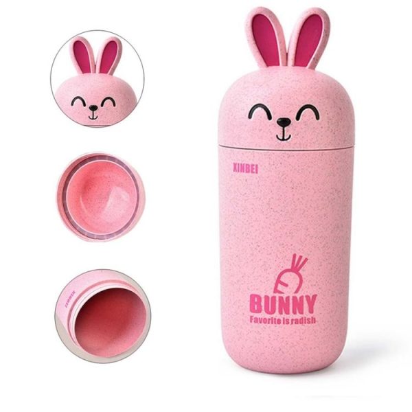Wheat Stalk Rabbit Cup Resistant To Falling Cartoon Cup (Pink) - Image 6