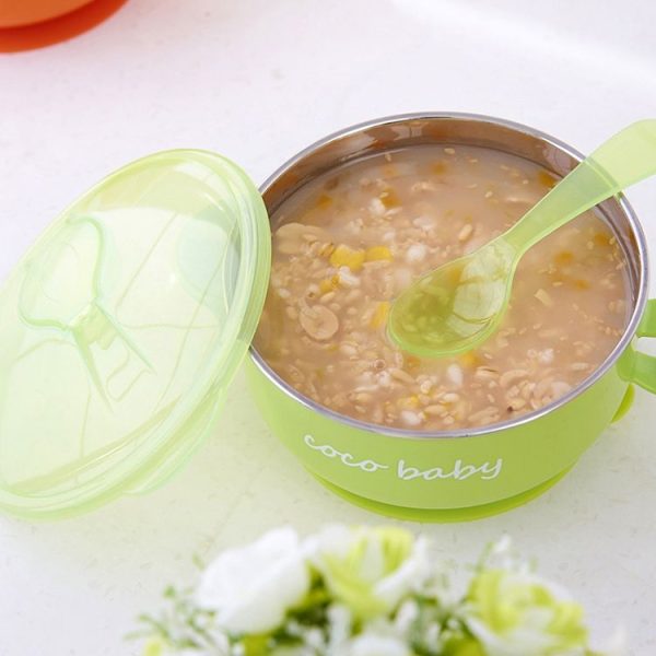 Children Stainless Steel Water Suction Cup Bowl (Orange) - Image 10