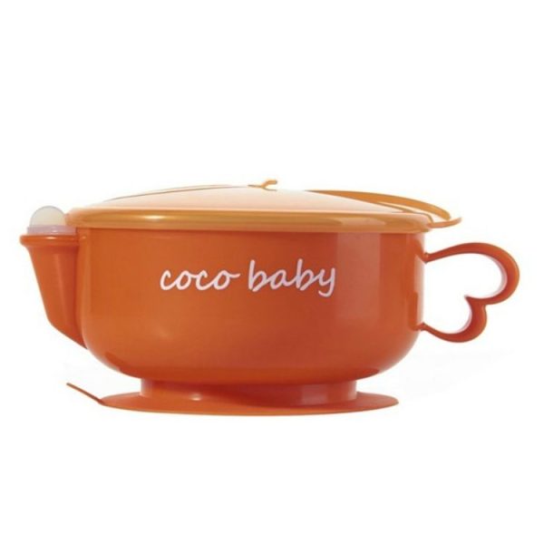 Children Stainless Steel Water Suction Cup Bowl (Orange) - Image 2