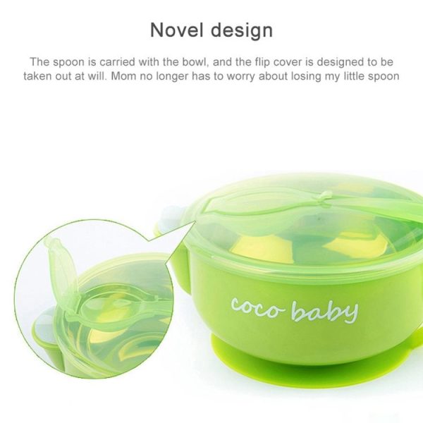 Children Stainless Steel Water Suction Cup Bowl (Orange) - Image 4