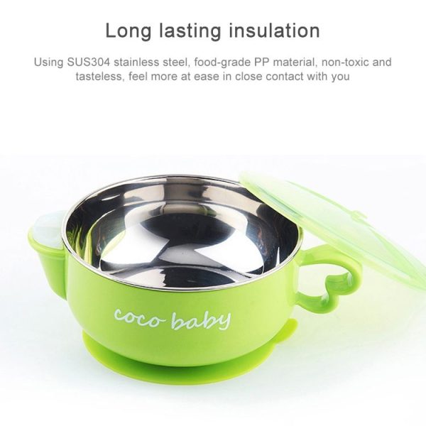 Children Stainless Steel Water Suction Cup Bowl (Orange) - Image 5