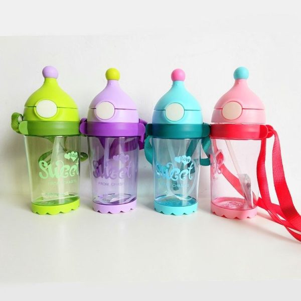 Baby Rope Learning Cup Resistant To Fall Leak-Proof With Straw (Red) - Image 3
