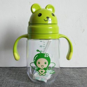2 PCS Children Cartoon Practice Learning Drinking With Water Bottle (Green)