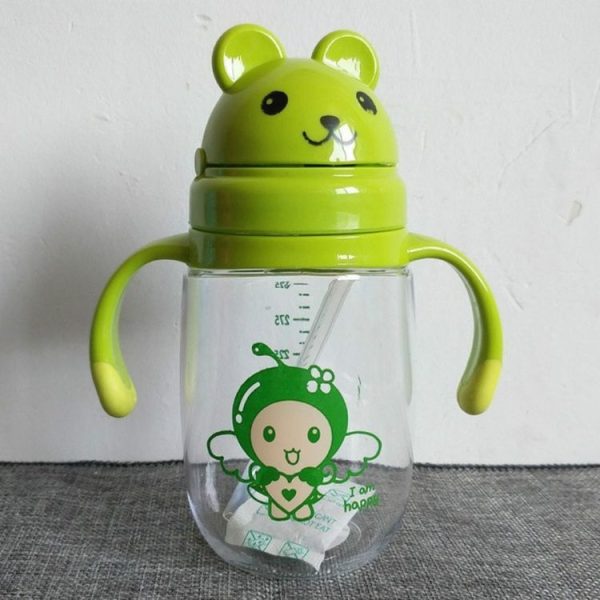 2 PCS Children Cartoon Practice Learning Drinking With Water Bottle (Green)