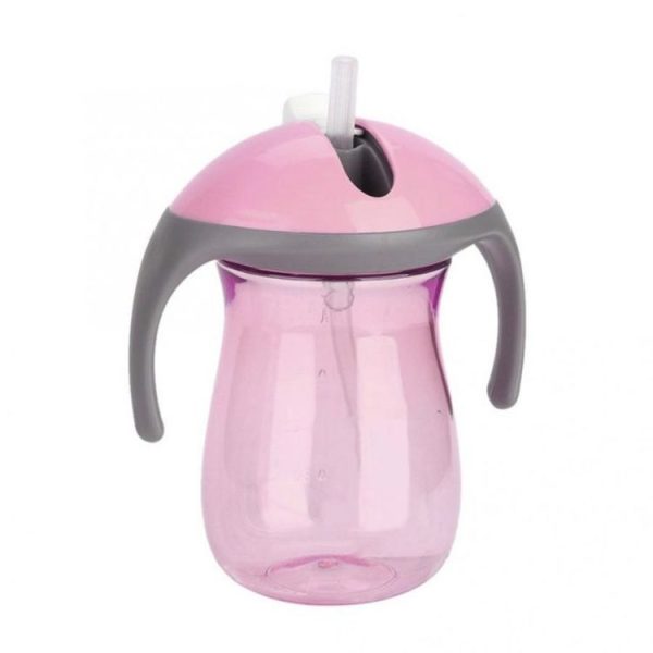 Anti-Flatulence Anti-Fall 300ML Children Straw Cup (Pink)